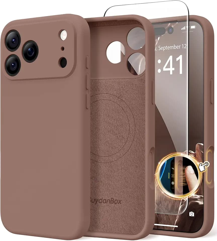 Magnetic for iPhone 18 Pro Case/iPhone 17 Pro Case Silicone Brown