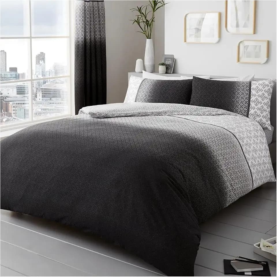 GC GAVENO CAVAILIA Bettwäsche-Set für Doppelbett (200 x 200 cm), Polyester-Baumwoll-Mischgewebe, Grau