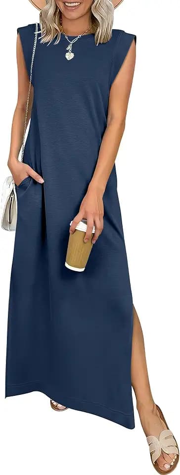 ANRABESS Women’s Maxi Dresses Wrinkle Free Summer Casual Travel Sundress