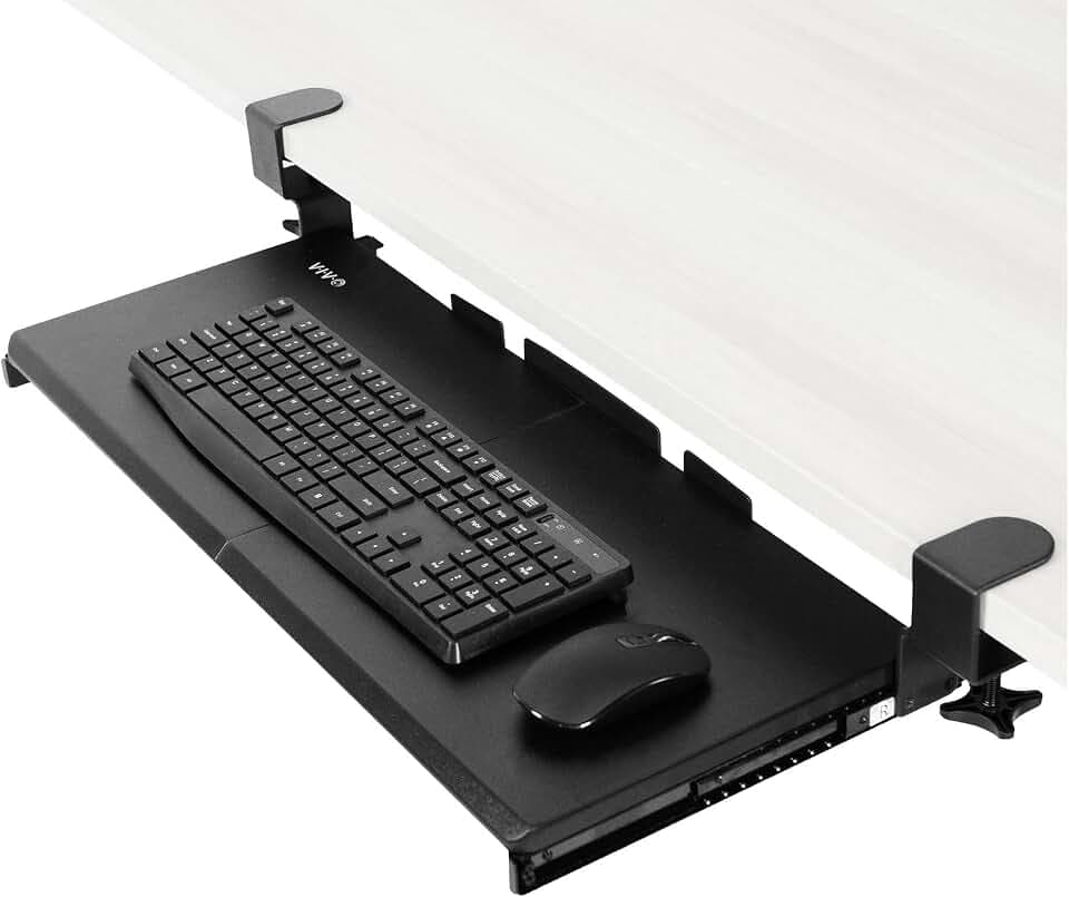 VIVO Black Clamp-on 27 x 11 in Keyboard Tray, MOUNT-KB05E