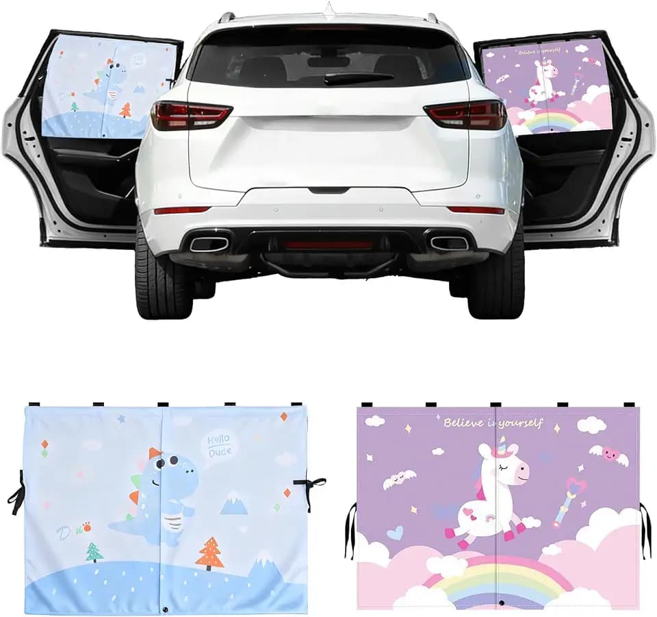 2 Pack Magnetic Car Window Shade for Baby, Back Seat, Easy Installation