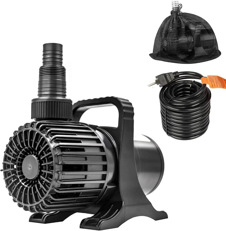 OYO WATER Submersible Water Pump, 1800 GPH Pond Pump for Outdoor Ponds 32.8ft Long Power Cord, Barrier Filter Bag, Ipx8 Waterproof Ultra Quiet Fountain Water Pump for Waterfall, Hydroponic