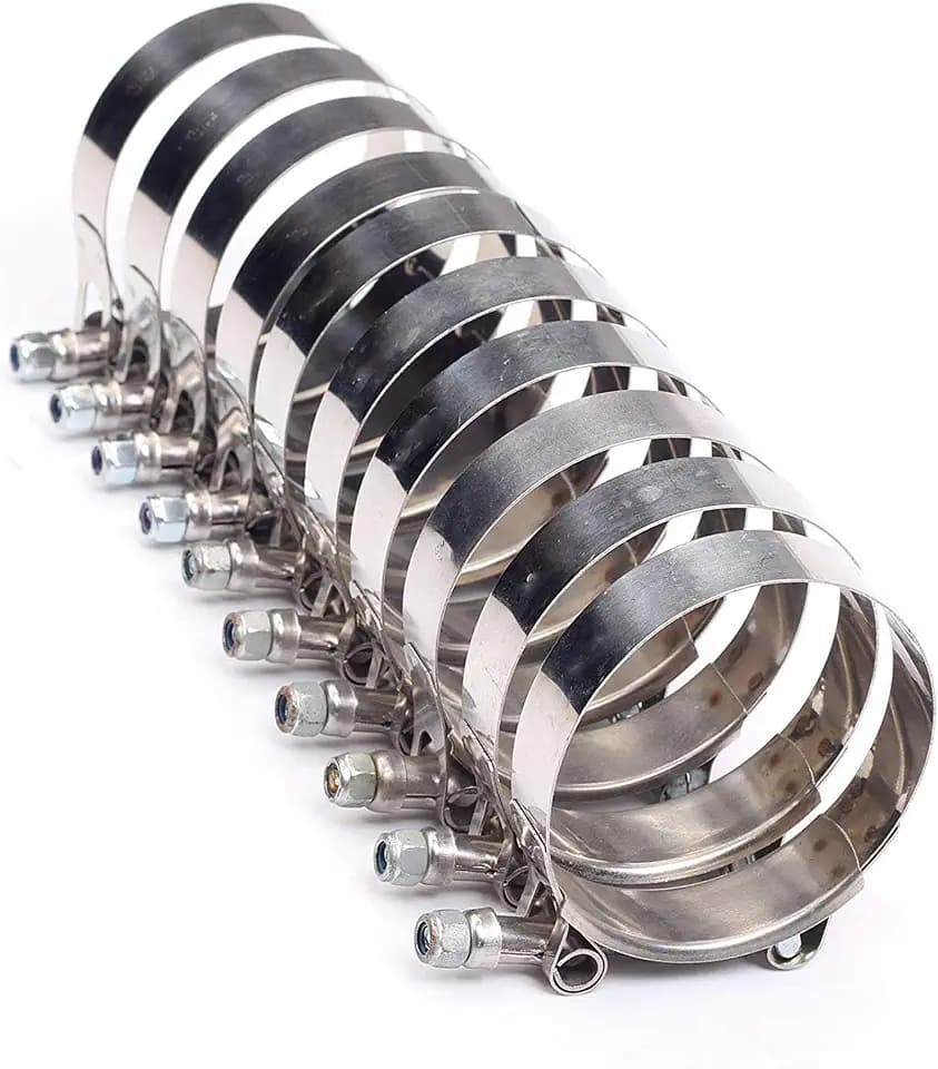 10X 2 Inch 57mm - 65mm Stainless Steel T-Bolt Clamps Turbo Intake Intercooler Clamp (10Pcs 2 inch)