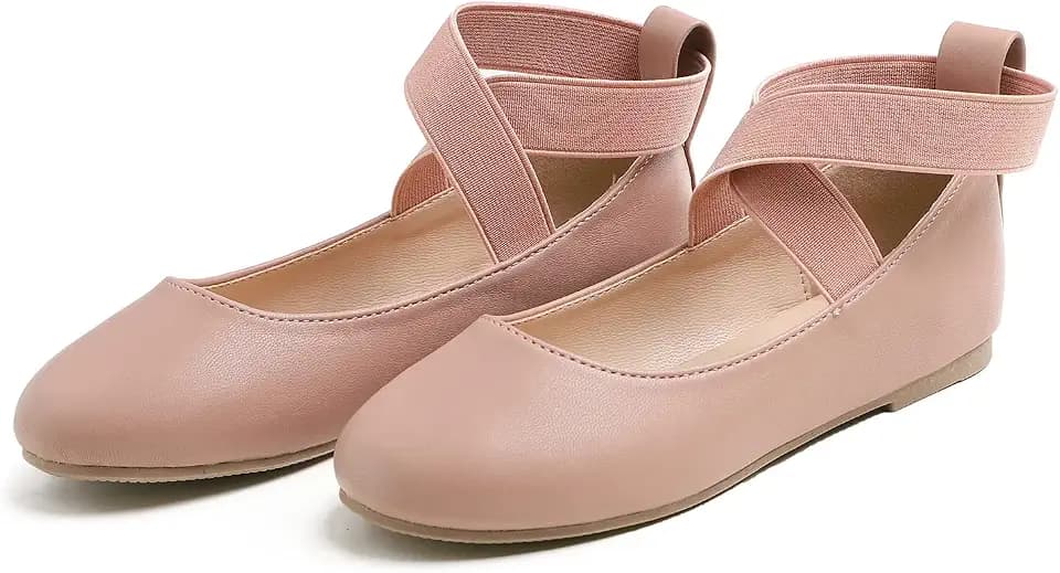 Feversole Girls Cute Belt Dress, Mädchen süßes Kleid Mary Jane Schuhe weiche Party Urlaub Ballerinas