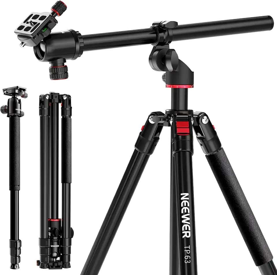 NEEWER 90 Inch Tall Overhead Horizontal Camera Tripod Monopod, TP63