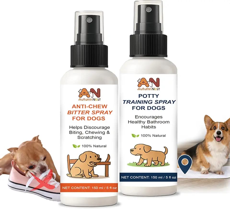 2-Pack Dog Behavior Training Kit, No Chew Spray & Potty Training Spray