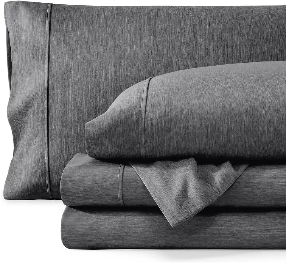 Bare Home Printed Sheet Set - 1800 Ultra-Soft (Split King, Heathered Grey)