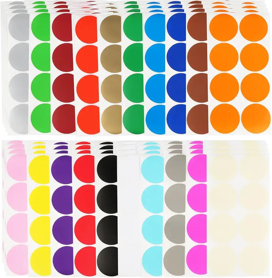 ZEFAN 640 Stück Klebepunkte, 50mm klebepunkte Bunt, Glue Dots, Runde Markierungspunkte, Punkte Aufkleber für Klassenzimmer, Büro, Zuhause, Klassifizierung, Kunst, DIY (20 Farben)