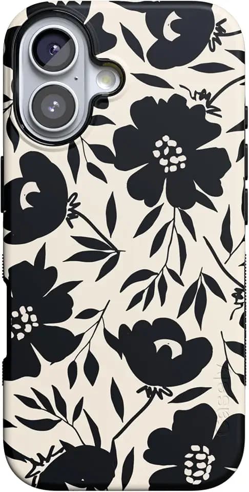 Casely iPhone 17 Case | Dark Fantasy | Contrast Floral | Bold Protective Design | Compatible with MagSafe