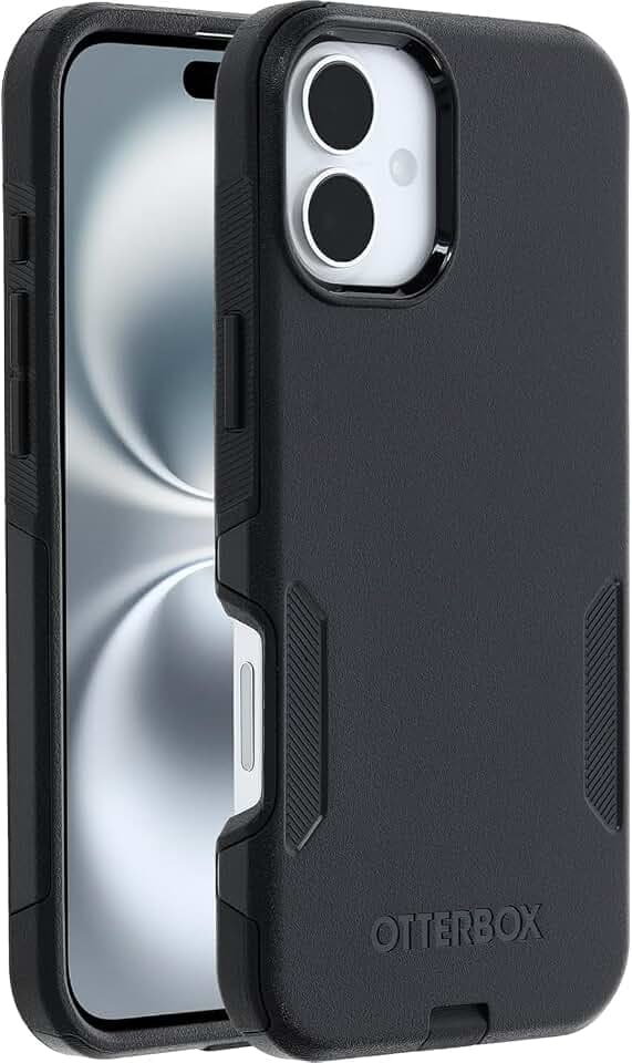 OtterBox iPhone 16 Plus (Only) - Commuter Series MagSafe Case - Black - Built-in Magnets - Slim & Tough - Pocket-Friendly - with Port Protection - Non-Retail Packaging