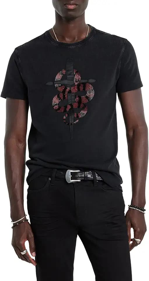 John Varvatos Men's Snake and Dagger Tee