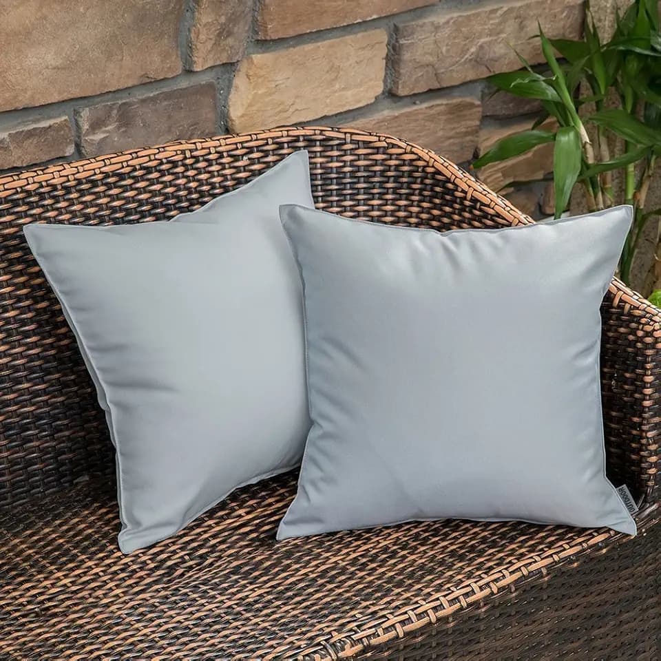MIULEE 8er Set Kissenbezug 45×45cm Wasserdicht Hellgrau