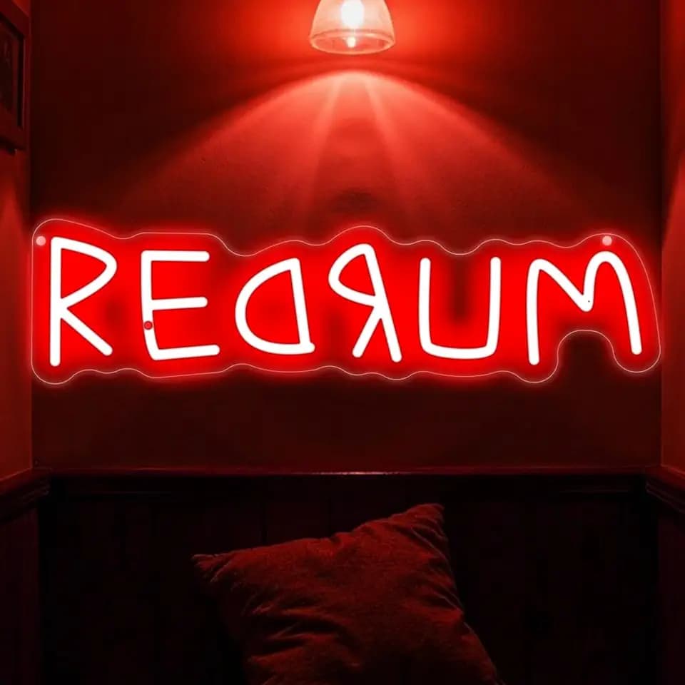 Redrum Neon Sign Horror Spooky Wall Decor Gothic Gaming Room-Red-16.5"x4.3"