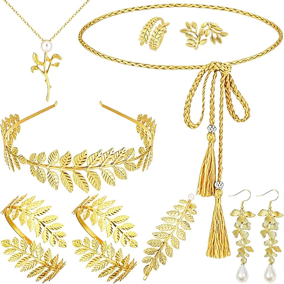 NEWITIN 20 Pieces Greek Goddess Costume Accessories Set for Women