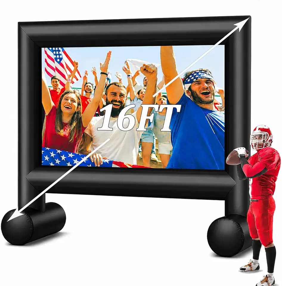 CZGBRO 16FT Inflatable Outdoor Movie Screen, Blow up Projector Screen