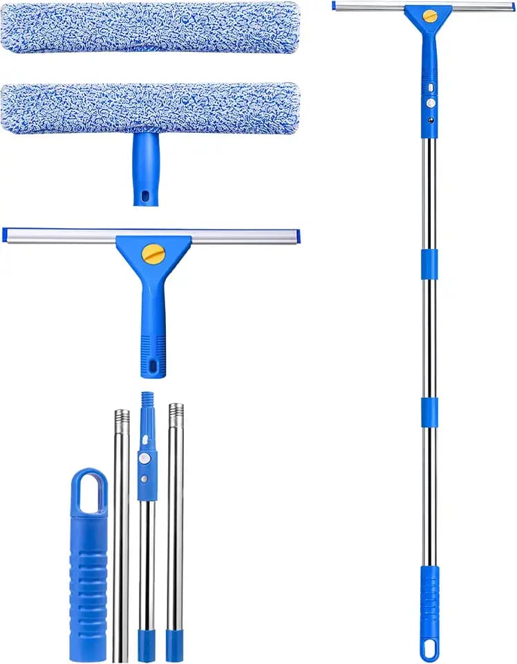 51'' Window Squeegee, 2 in 1 Outdoor Window Cleaning Tools