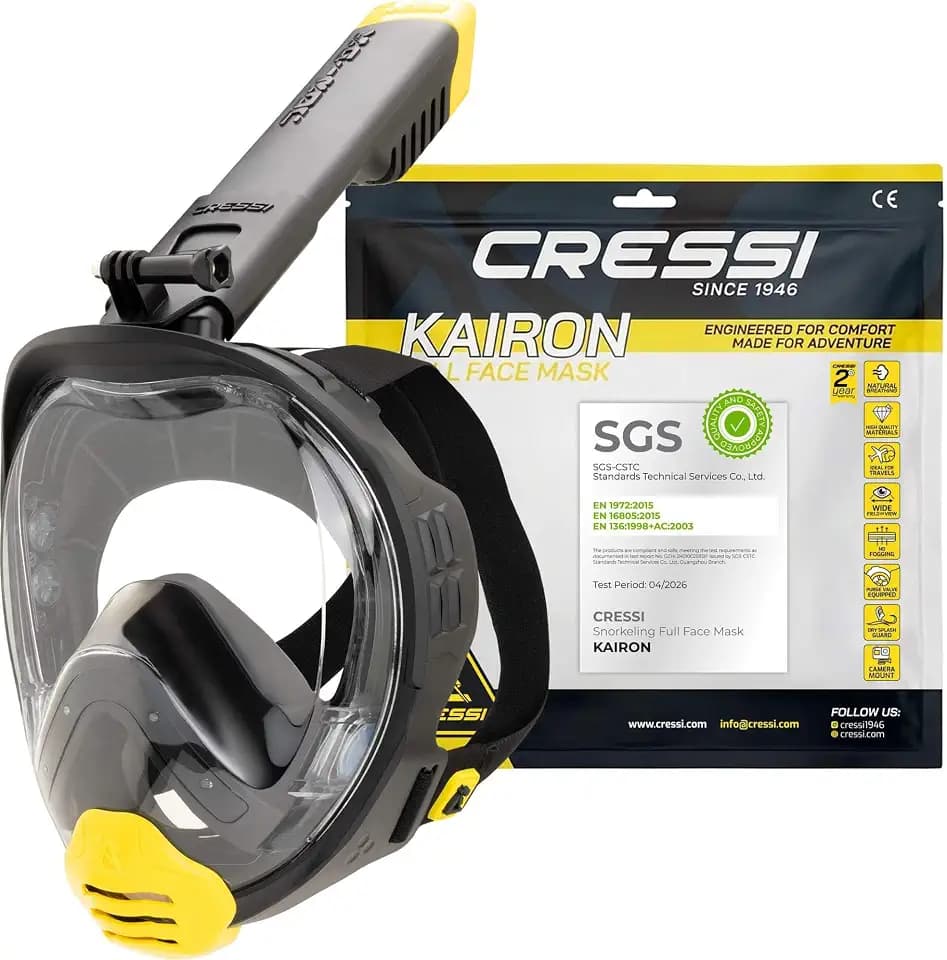 CRESSI seit 1946 Kairon Schnorchelmaske Erwachsene Schwarz/Schwarz L/XL