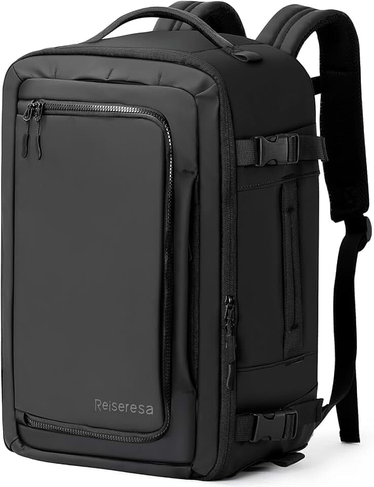 Handgepäck Rucksack Ryanair 20L-40L Reiserucksack Handgepäck Flugzeug Herren Damen, Laptop Rucksack Travel Backpack, Umwandelbar in Messenger-Tasche, für Reise, Business, Weekender, Schwarz