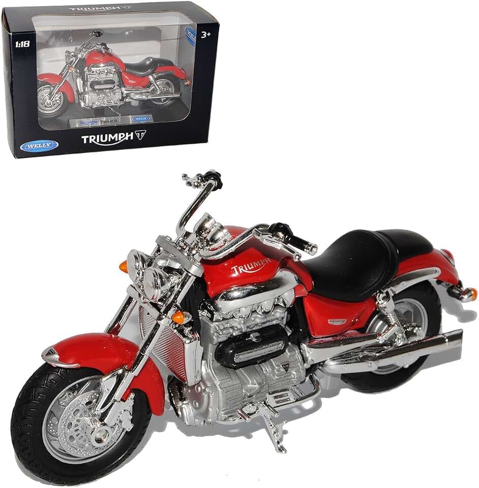 Welly Triumph Rocket 3 iii Rot 1/18 Modellmotorrad Modell Motorrad
