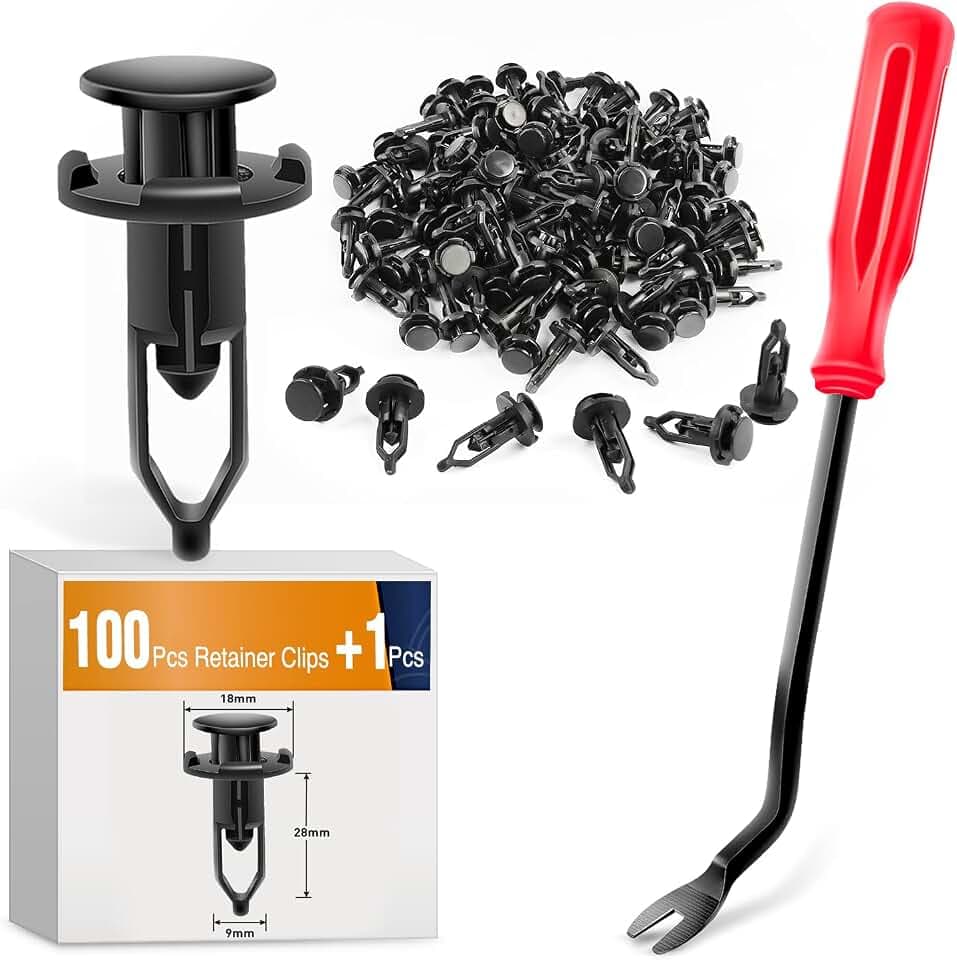 GOOACC 100PCS Nylon Push-Type Automotive Clips Rivet Retainer Fender Bumper Fasteners for Toyota #52161-02020 9mm,1PC Bonus Remover