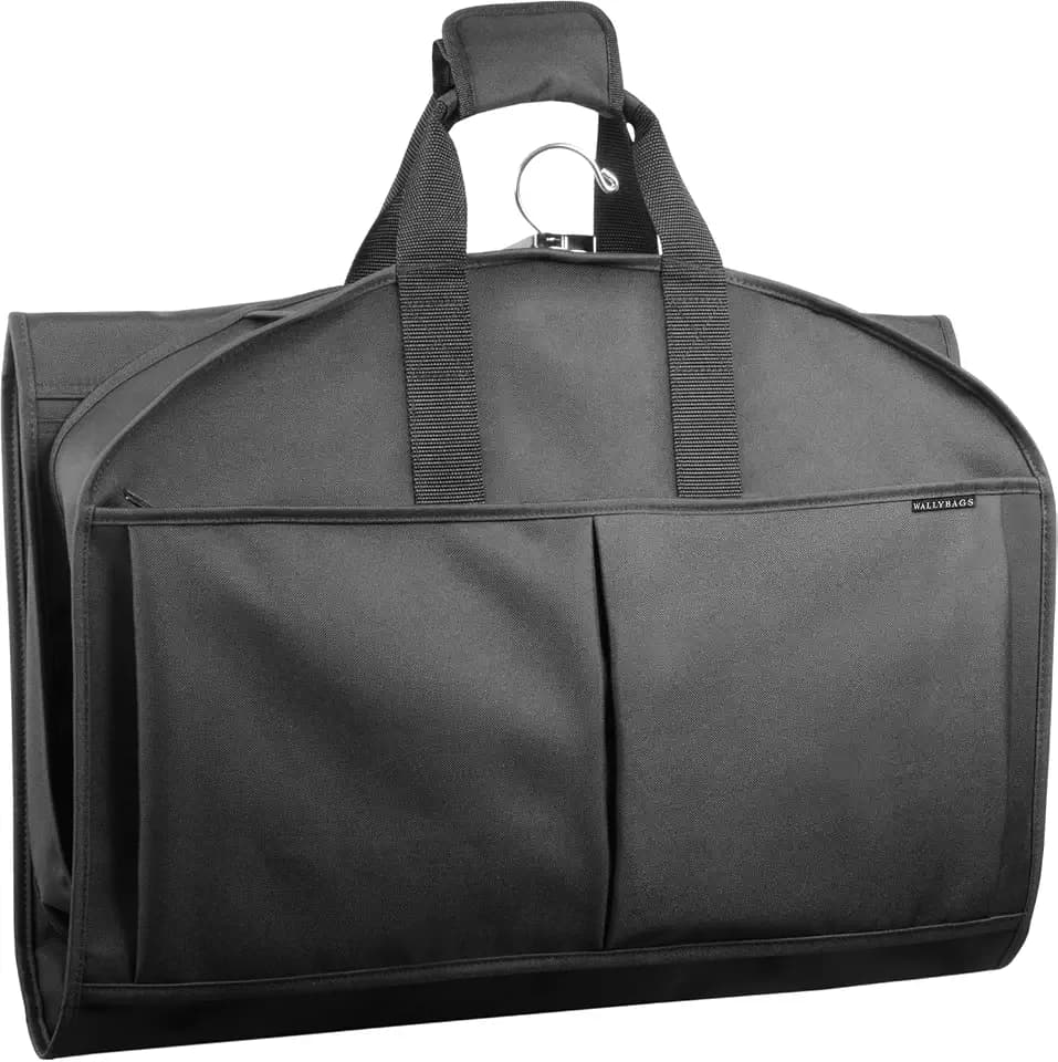 WallyBags 48” Deluxe Tri-Fold CarryOn Travel Garment Bag with three pockets