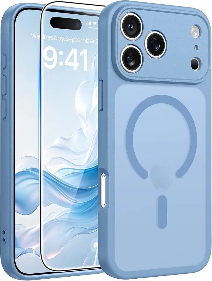 FNTCASE for iPhone 18 Pro-Max Case: iPhone 17 Pro Max Light Blue Cover
