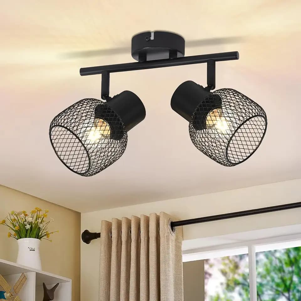 Glitzerlife Deckenleuchte Vintage Deckenstrahler 2 Flammig Deckenlampe