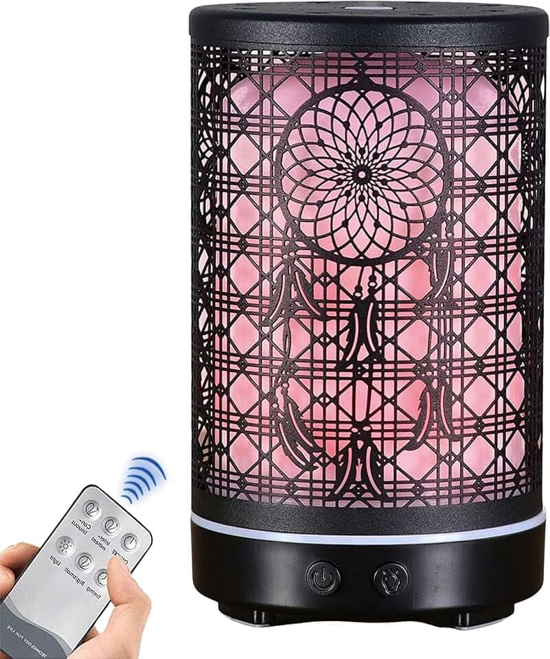 Zen’arôme Ultraschalldiffusor Aromatherapie Siena - Kaltöl Diffusion - Elektrischer Diffusor mit Fernbedienung - Anpassbare LED -Beleuchtung - Metallschale mit Originaldekoration
