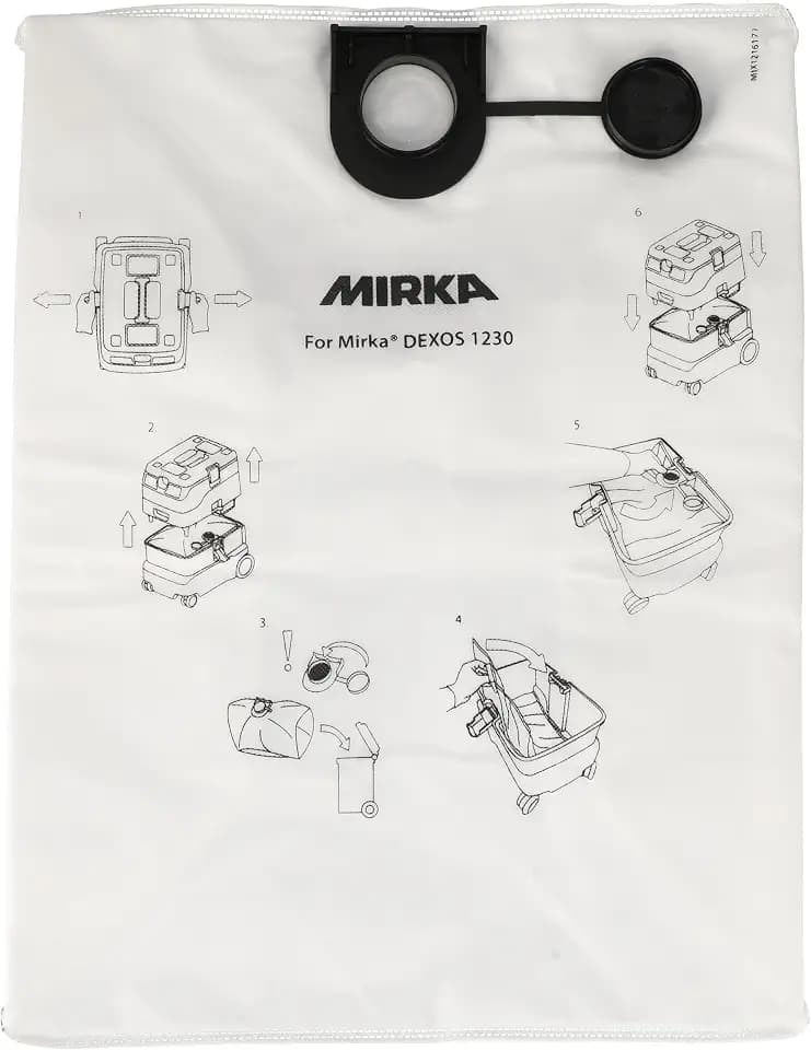 Mirka DEXOS 1230 Fleece Dust Bags 5-Pack for 30L M-Class HEPA Extractor