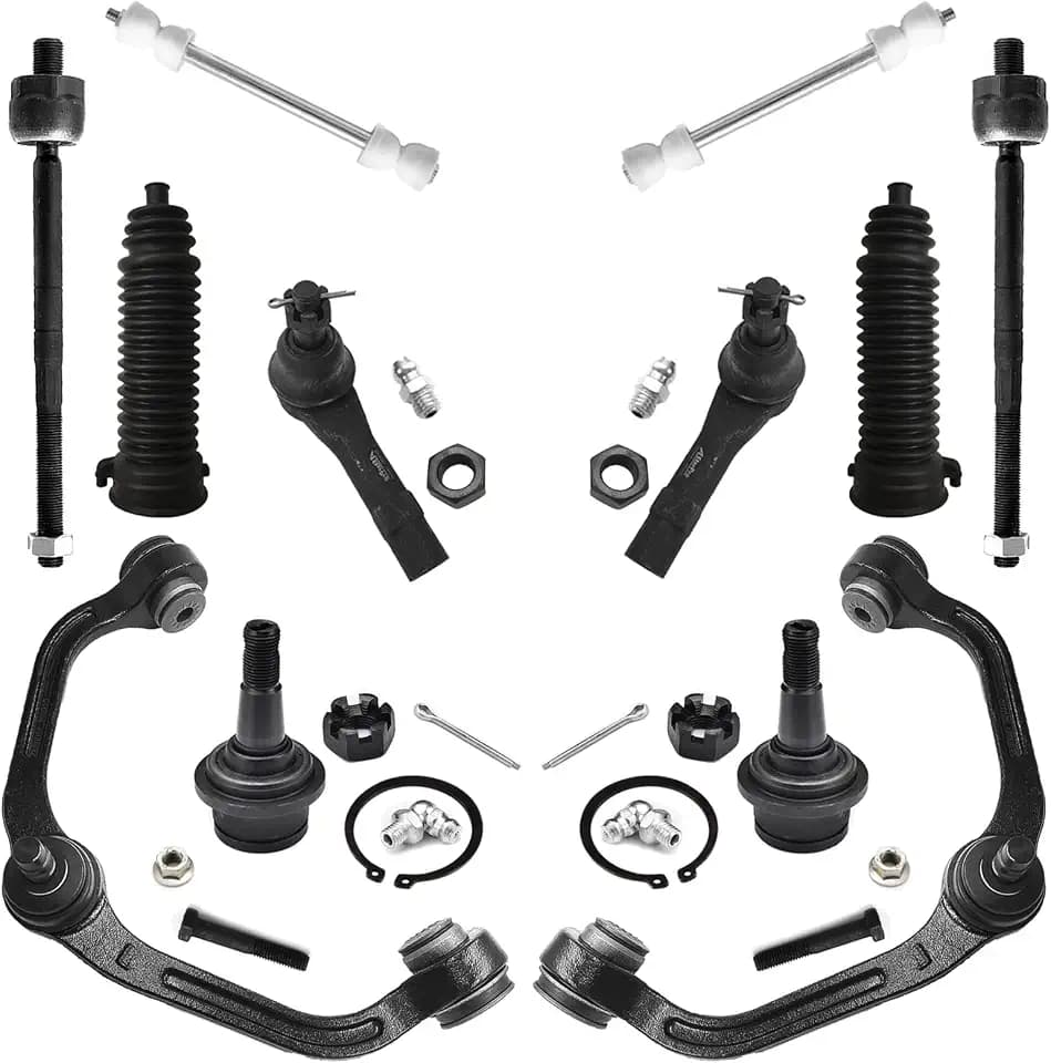ASTARPRO 12pcs Suspension Kit Front Upper Control Arms and Lower Bal Joints + Inner and Outer Tie Rods + Sway Bar Links + Steering Rack Boots Compatible with Ford Ranger Mazda B2300 B2500 B3000 B4000
