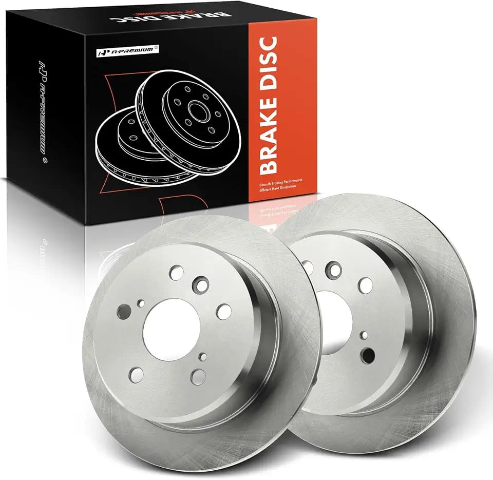 A-Premium 10.59 inch (269mm) Rear Solid Disc Brake Rotors, 2-Pack