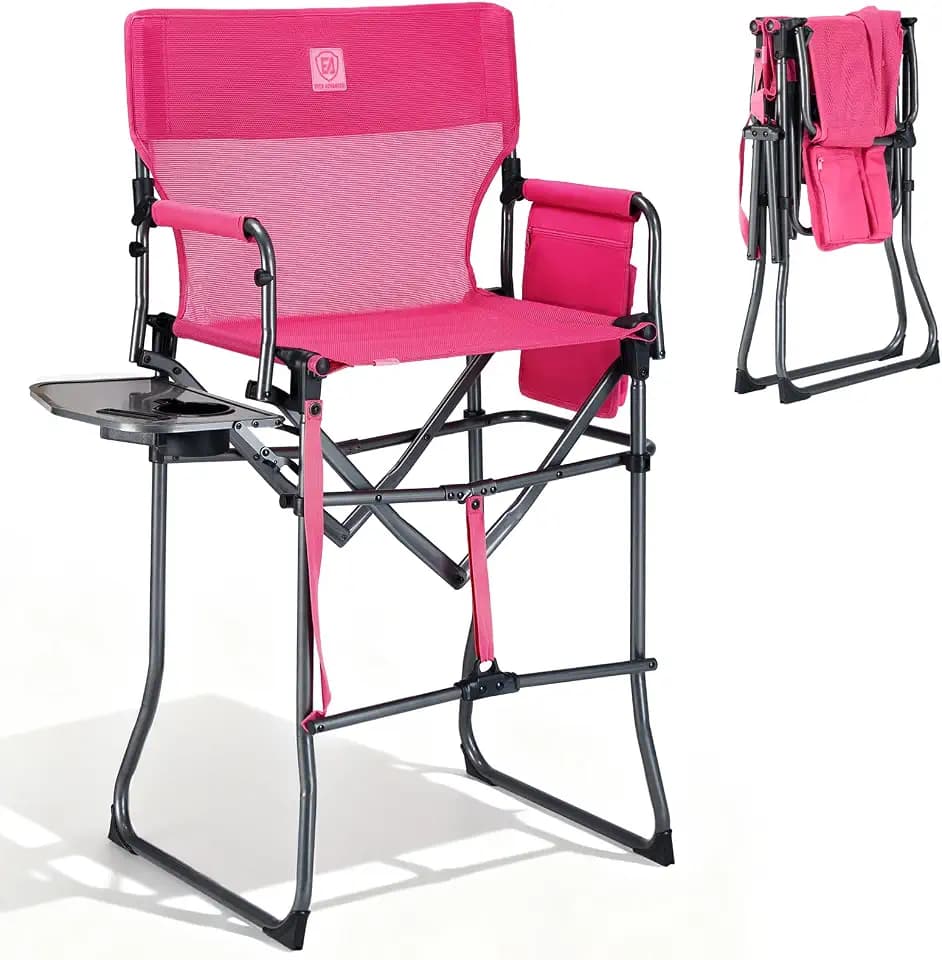 EVER ADVANCED Portable 30.7" Seat Height Tall Camping Directors Chair