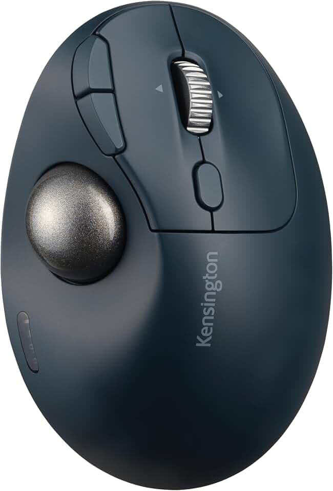Kensington TB550 Wireless Trackball Mouse, Thumb Operated, Rechargeable, Ergonomic Design (K72196WW), Black