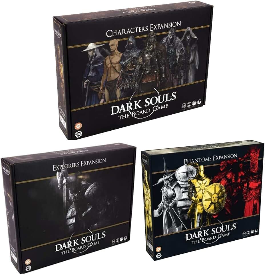 Dark Souls Board Game Explorers Expansion Bundle with Dark Souls Phantom Expansion and Character Expansion Board Game (3 Items)