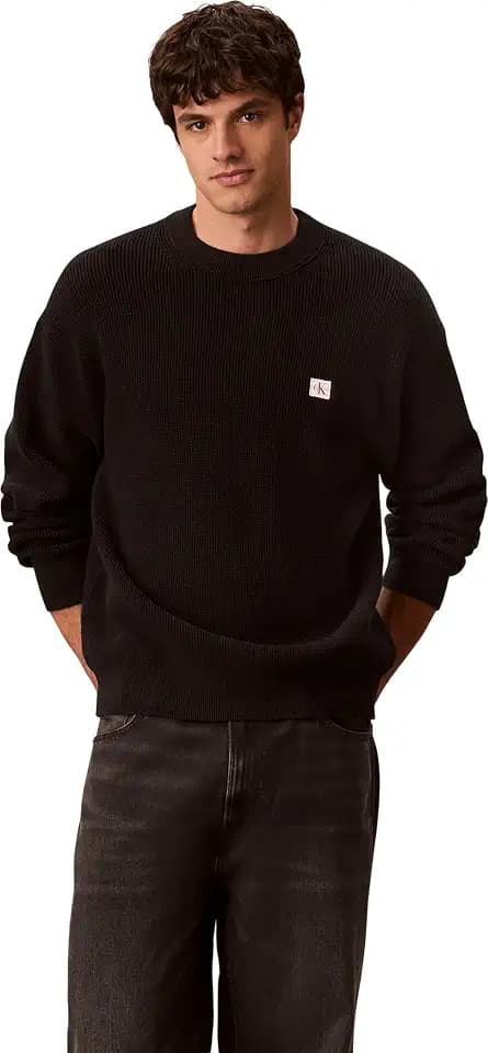 Calvin Klein Herren Ls Ez Cotton Waffle Crwnk SWTR 9 Lv04rd313g Pullover (1er Pack)