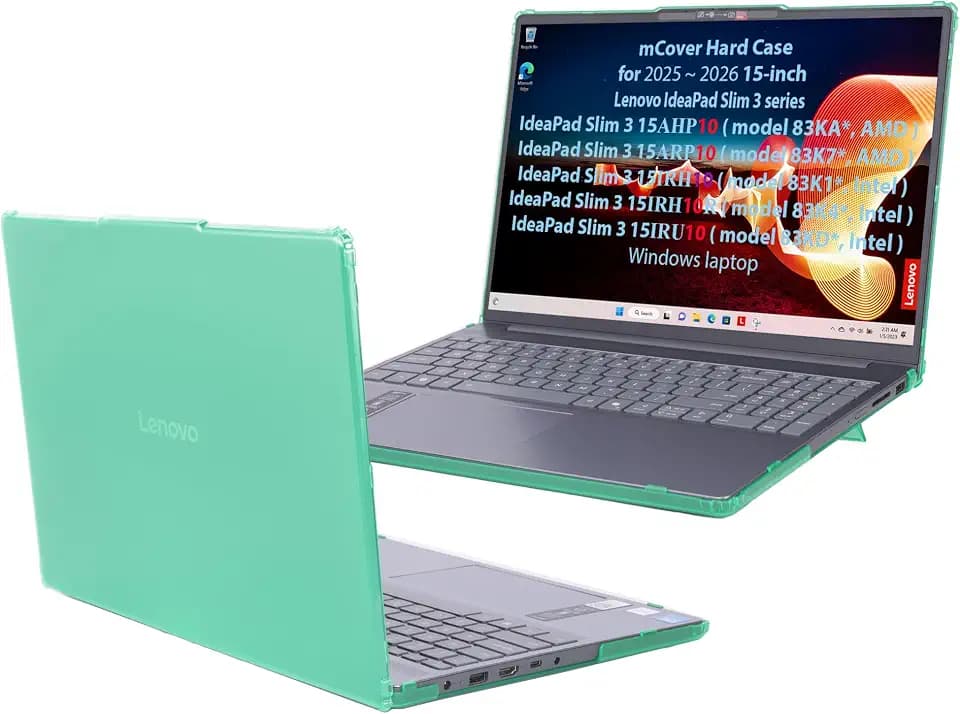 mCover Case ONLY Compatible for 2025-2026 15" Lenovo IdeaPad Slim 3 15AHP10 / 15ARP10 / 15IRH10 / 15IRU10 Series Windows Computers (NOT Fitting Any Other Lenovo Models) (Green)