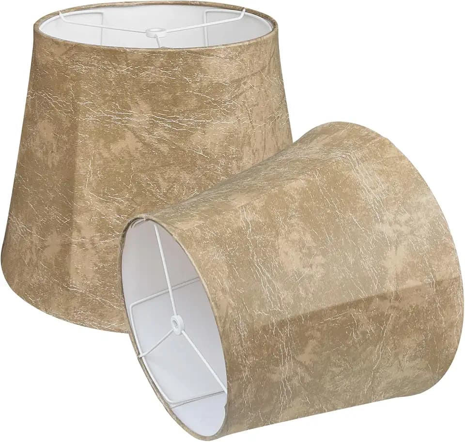 TOOTOO STAR Drum Lampshades Set of 2, 10" Top x 14" Bottom x 10" High shade