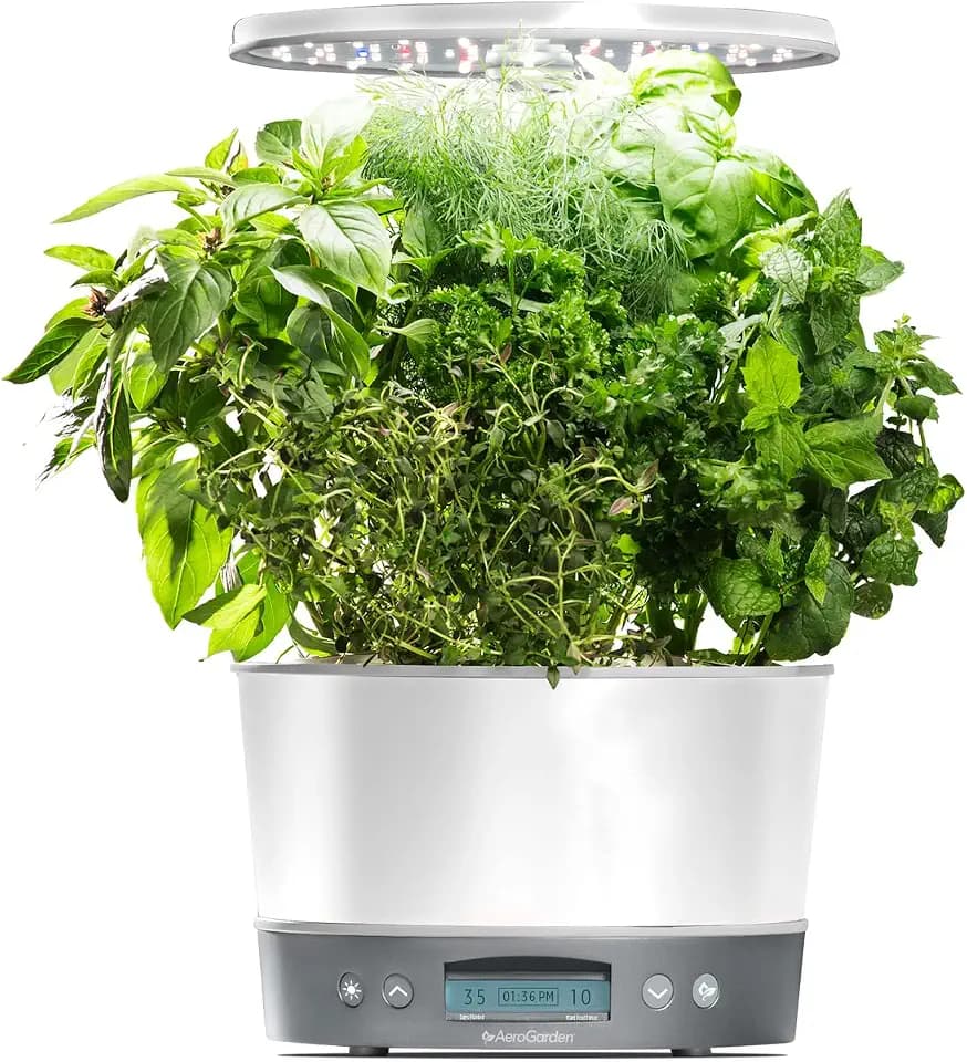 AeroGarden Harvest Elite 360, White Stainless