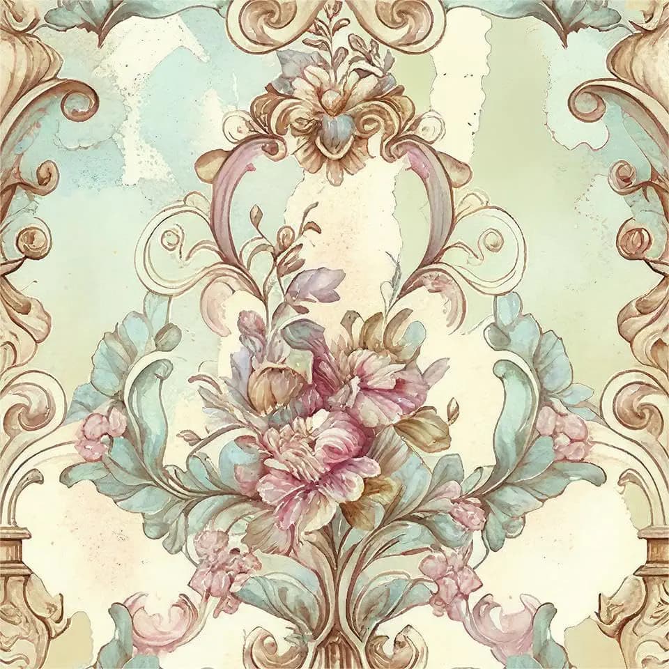 MuralPeel Vintage Pink Yellow Damask Flower Peel and Stick Wallpaper Self Adhesive Removable Easy Peel Off Stick on Wall Paper for Bedroom Cabinet Renter