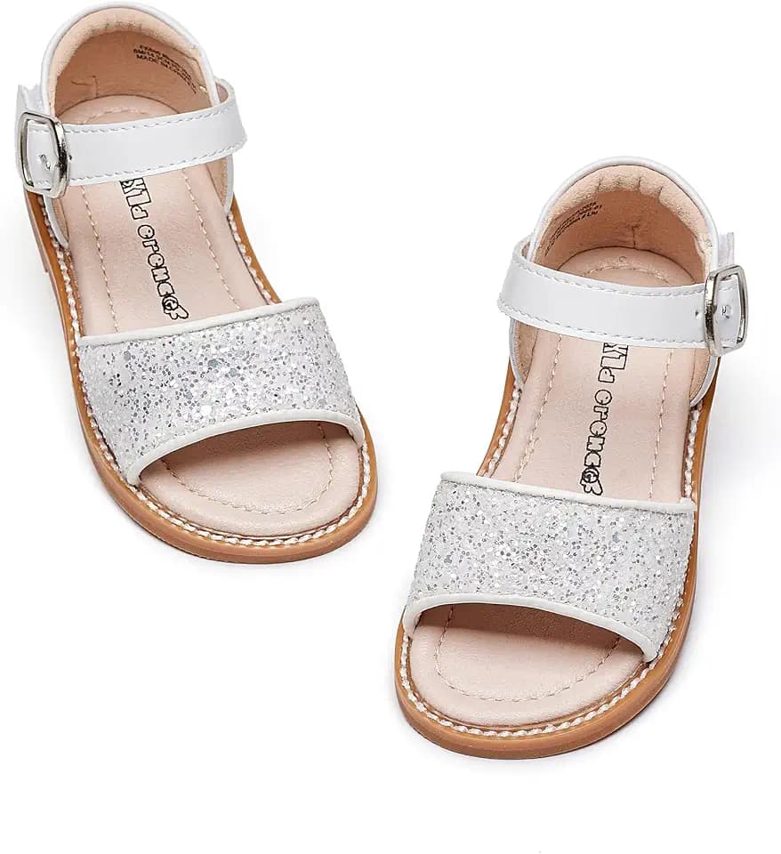 Kiderence Toddler Flower Girl Sandals Open Toe Dress Shoes Wedding Party