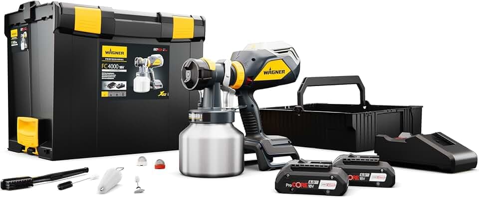 WAGNER FinishControl 4000 18V StandardSpray Kit - das mobile XVLP Akku-Farbsprühsystem inkl. Akku