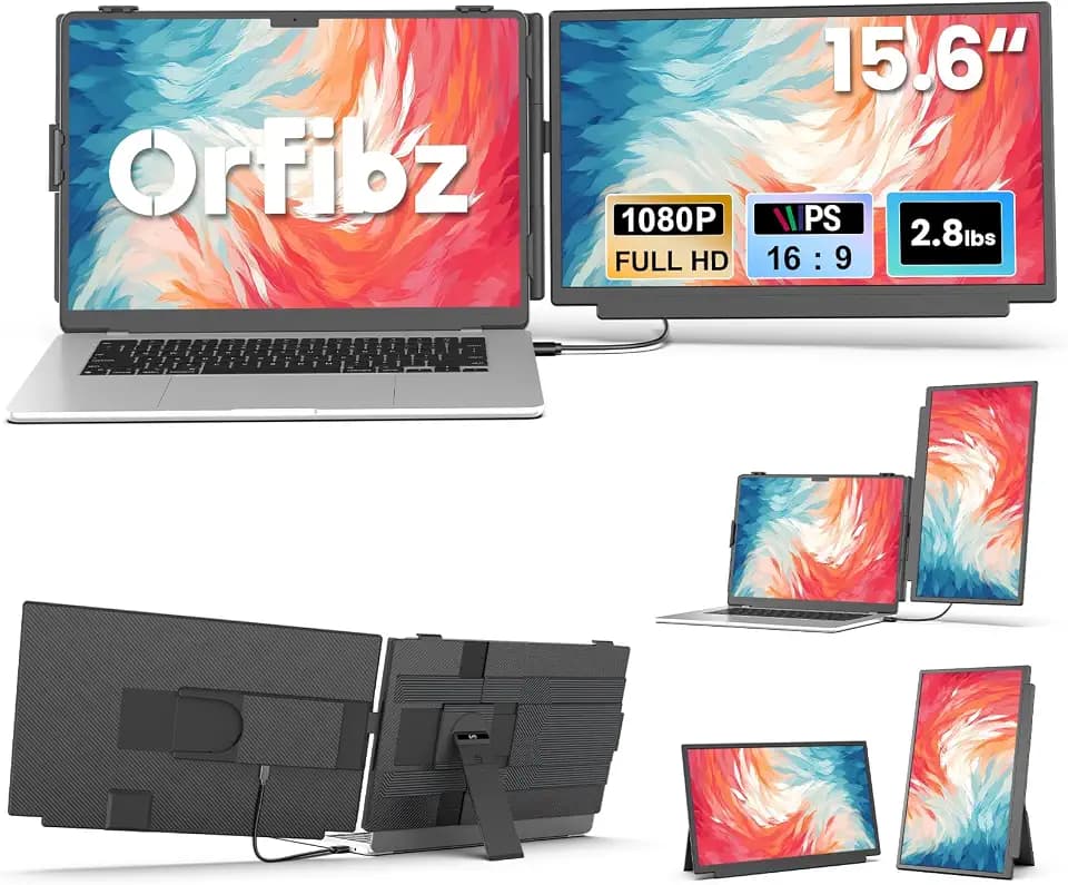 15.6" Laptop Screen Extender, 1080P FHD Detachable Monitor Extender
