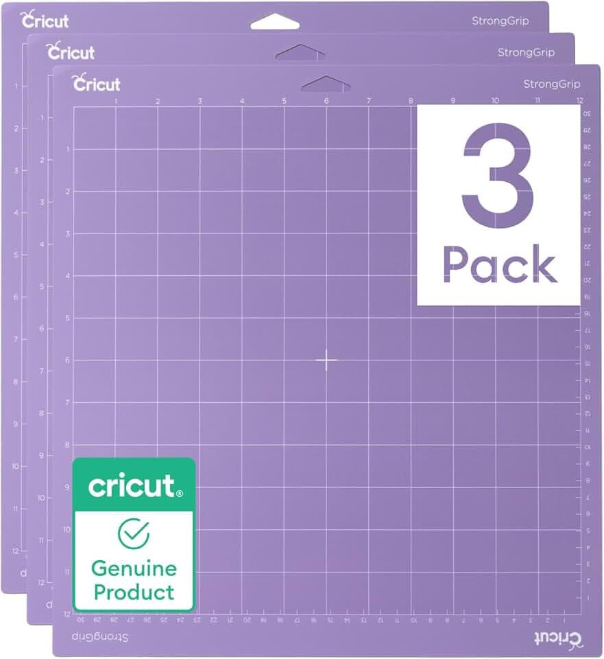 Cricut StrongGrip Cricut Cutting Mat 12in x 12in (3 Count)