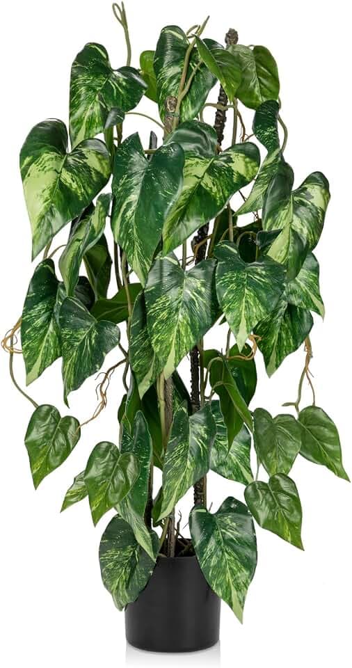 76cm Kunstpflanze Philodendron Groß, Kunstpflanze Groß im Topf, Deko kunstpflanze für Wohnzimmer Schlafzimmer Büro Deco, Indoor Outdoor Garten Moderne Dekoration