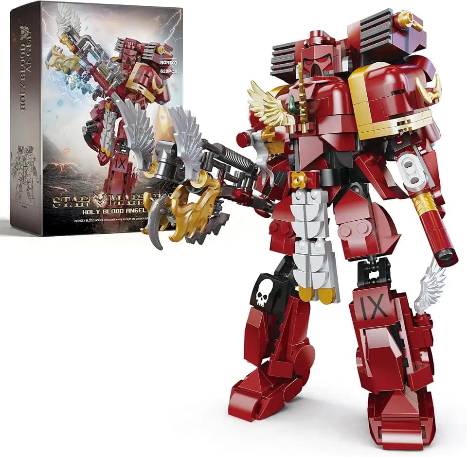 HIGH GODO Holy Angel Mech Robot Transforming Building Blocks Set for Adults, Warrior Justice Hero Mech Model Building Kit, Cool Creative Robots Toys Gift for Teens, 628 Pieces