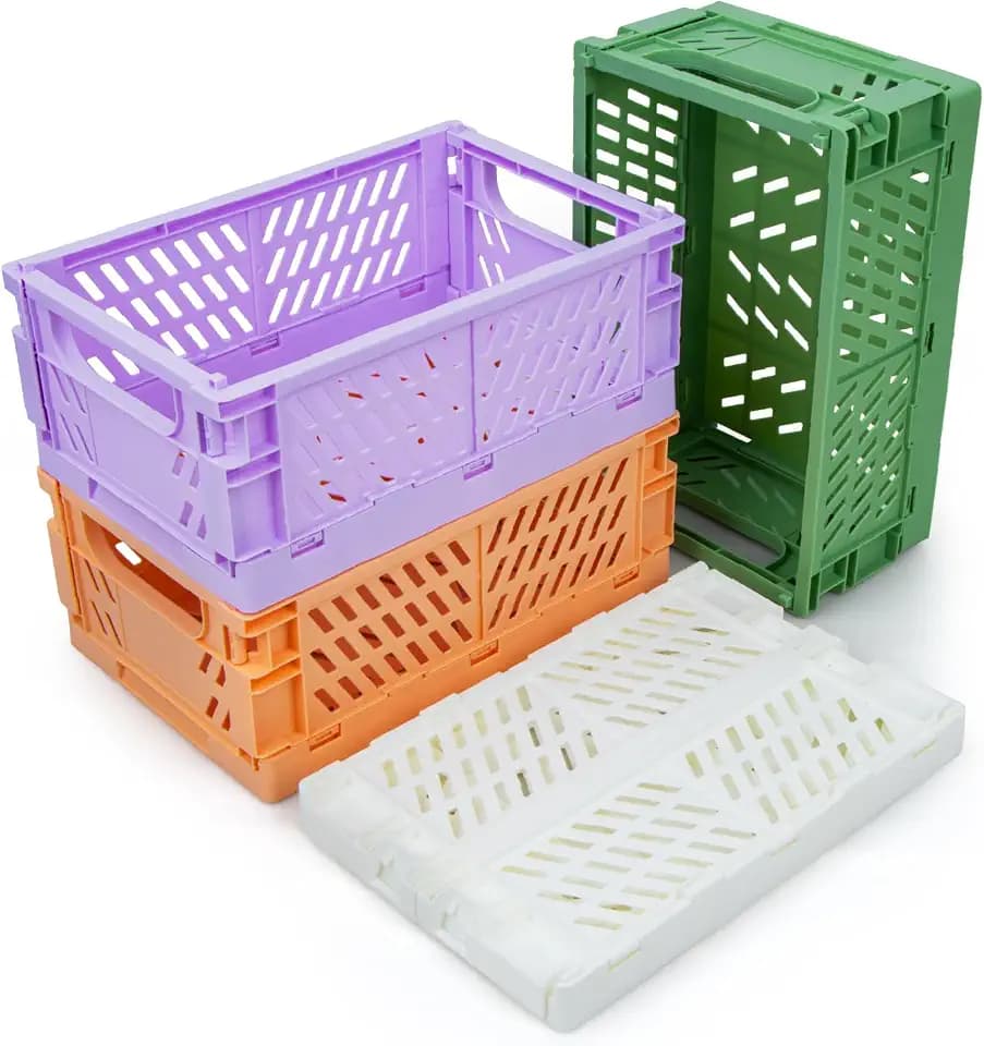 iHomara 4X Faltbarer Aufbewahrungskorb, 25*16*10cm Klappbox, Mehrzweckkorb