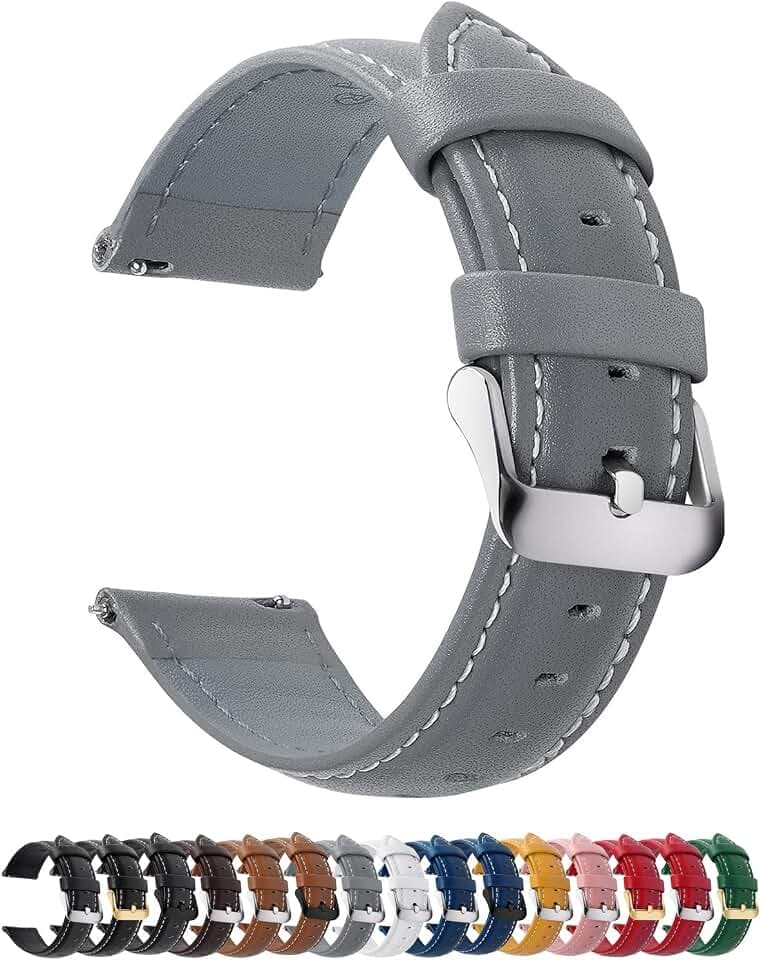 12 Farben Uhrenarmband 22mm Lederarmband für Smartwatch Universal-Uhr