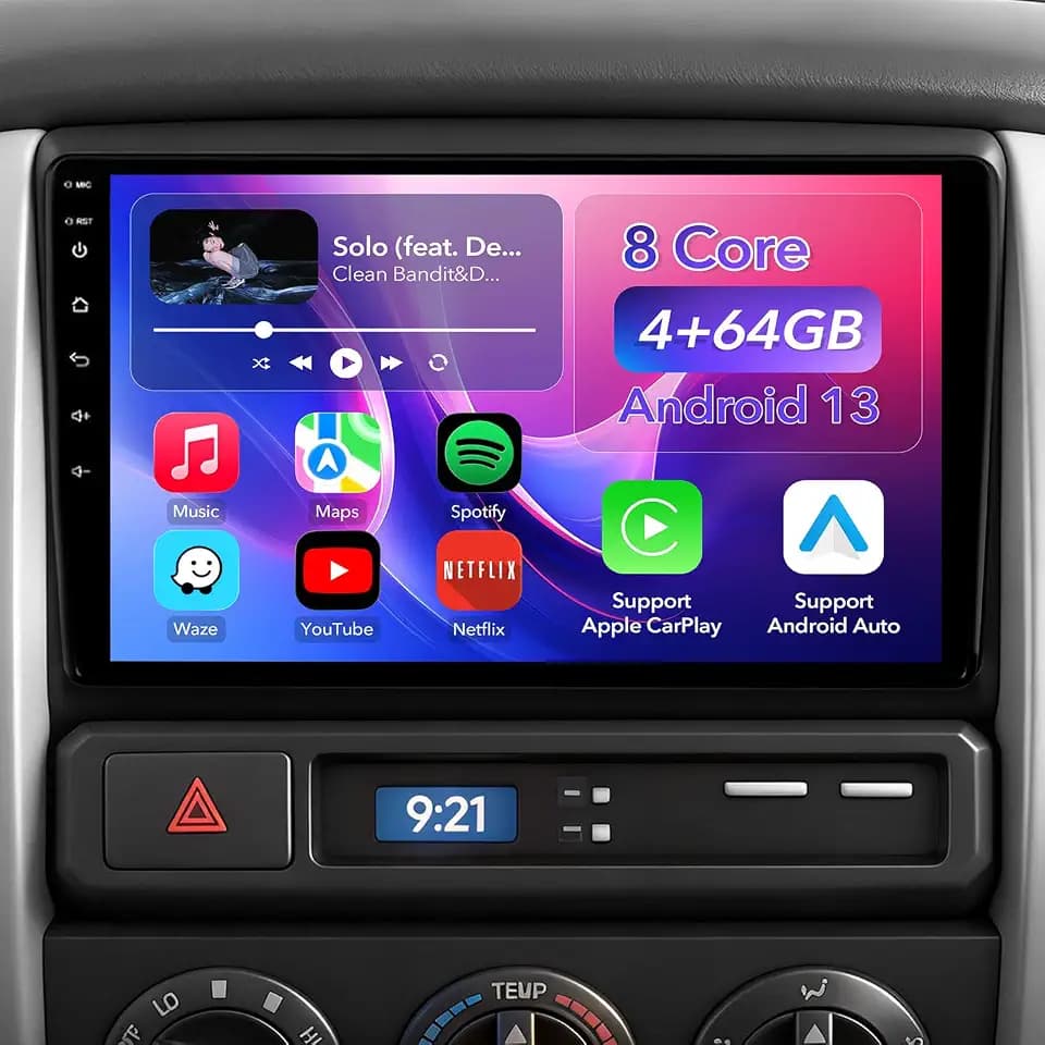 8 Core 4+64GB Car Radio Stereo Upgrade for Toyota Tacoma 2005-2015, Plug and Play 9'' Android 13 Head Unit with Wireless Carplay/Android Auto/1080P Backup Camera/AM FM Radio