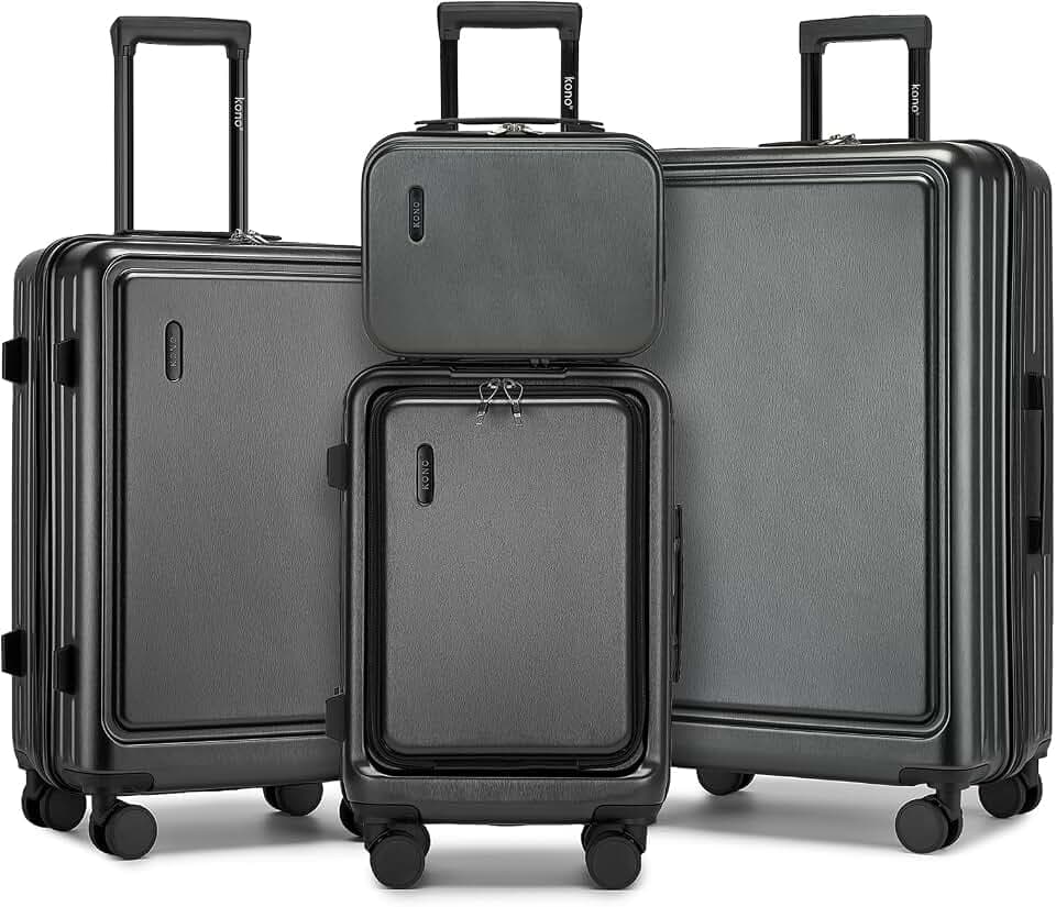 Kono Hartschale Koffer Reisekoffer ABS+PC Trolley Handgepäck Koffer TSA-Schloß kabinenkoffer 4 Spinnerräder Rollkoffer & Teleskopgriff Suitcase