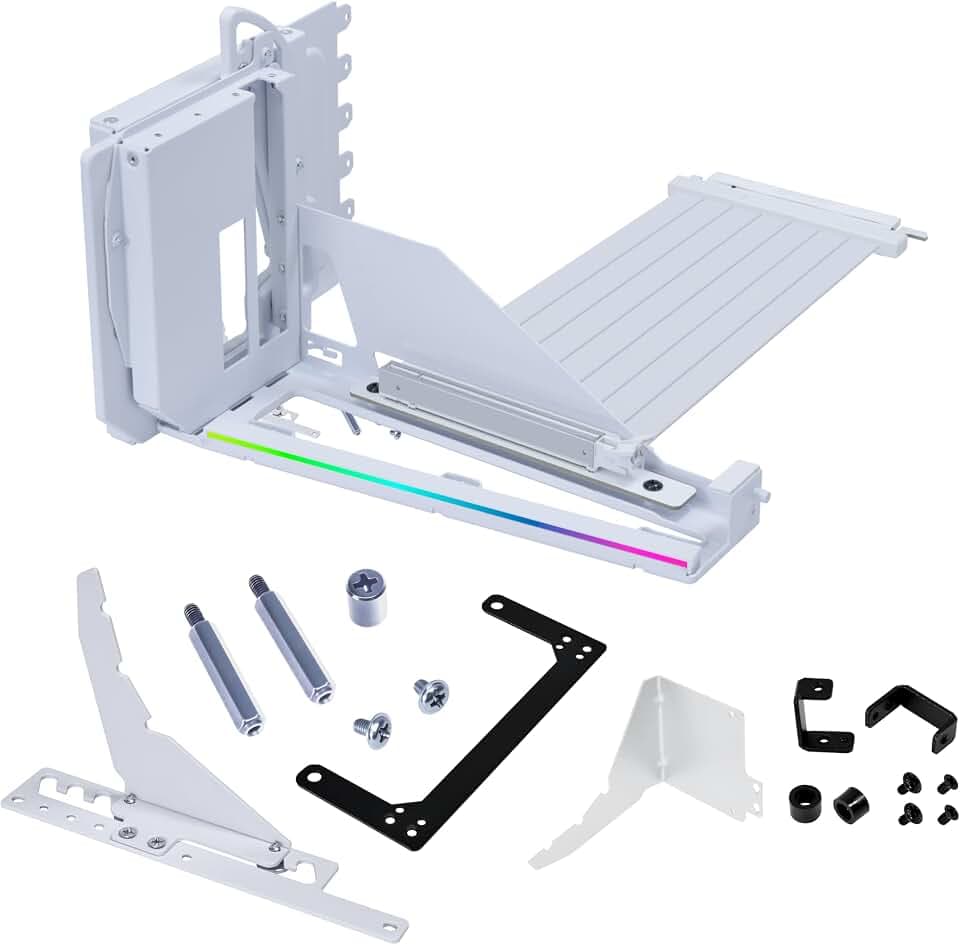 LIAN LI 4 Slots Vertical GPU Kit (VG4v4), PCIe 5.0 Riser, 4-Slot, White